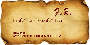 Fráter Rozália névjegykártya