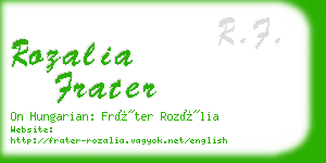 rozalia frater business card